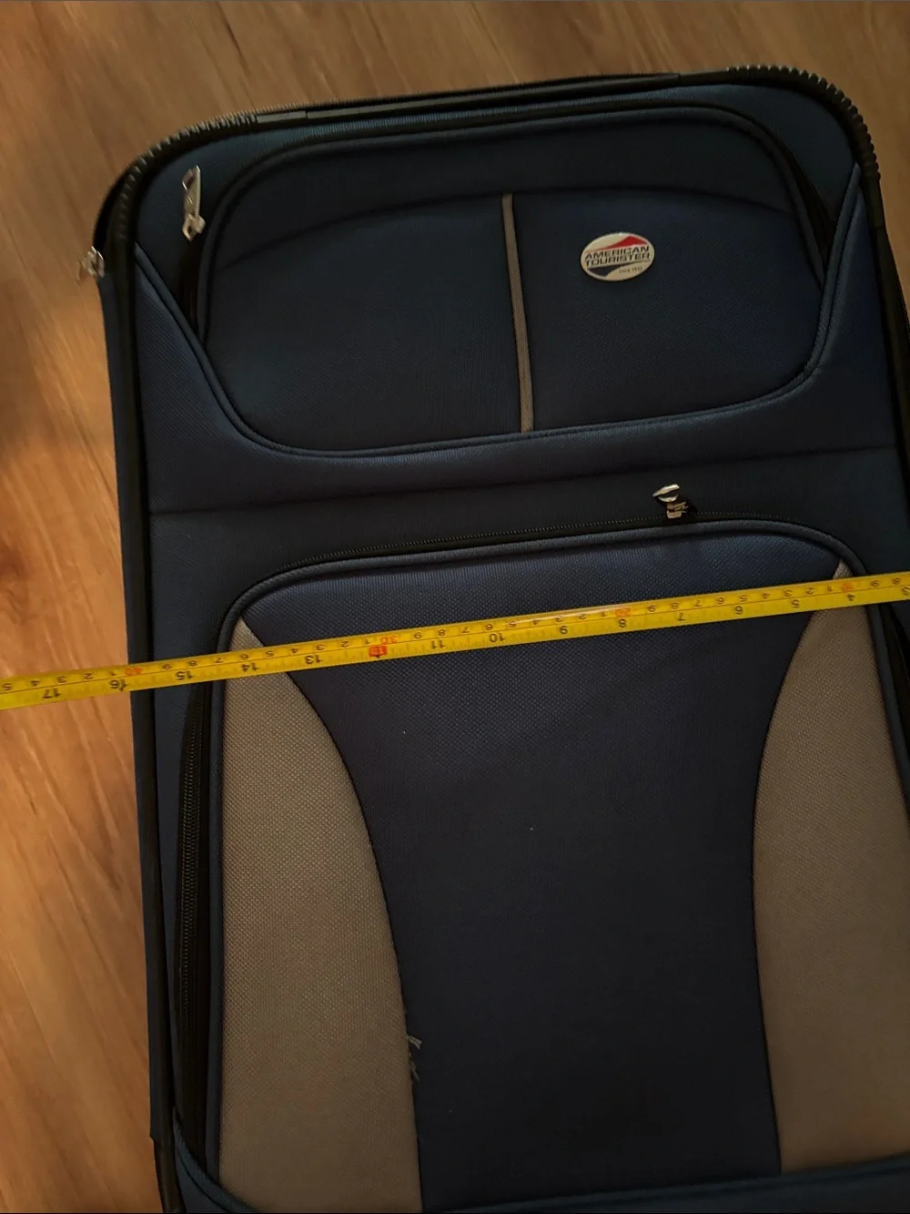 American Tourister Navy Blue and Gray Softside Carry-On